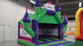 H Hüpfburg Ritterburg Dunkelgrün 