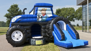  Hüpfburg Multifun Traktor blau 