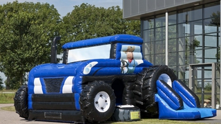  Hüpfburg Multifun Traktor blau 