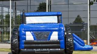  Hüpfburg Multifun Traktor blau 