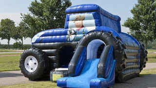  Hüpfburg Multifun Traktor blau 