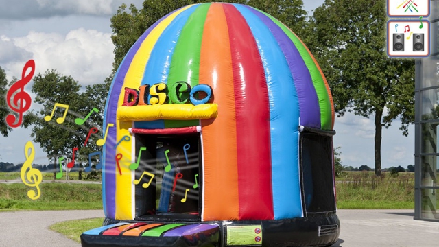  Hüpfburg Discofun Regenbogen 