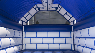 Hüpfburg Standard Ritterburg blau weiß