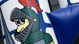 Hüpfburg Standard Ritterburg blau weiß