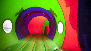 Tunnel Traktor blau 