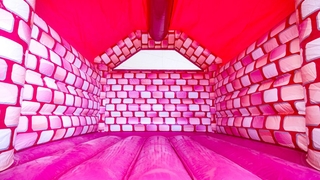 Hüpfburg Standard Ritterburg weiß rosa 