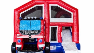 Hüpfburg Multiplay Feuerwehr mit Dach 