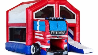 Hüpfburg Multiplay Feuerwehr mit Dach 