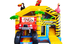 Hüpfburg Multiplay Amazonas Safari mit Dach