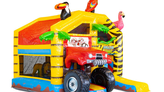 Hüpfburg Multiplay Amazonas Safari mit Dach